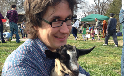 The goatman cometh: Darnielle with friend. Photo by John Darnielle.
