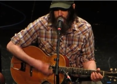 Jeff Mangum performing in January of this year (2013) in Houston.