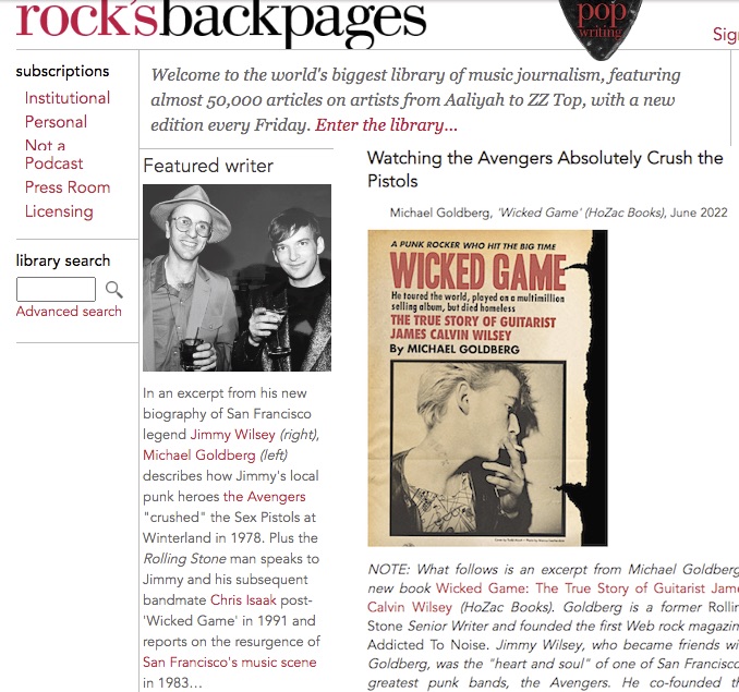 Rock's Backpages cover